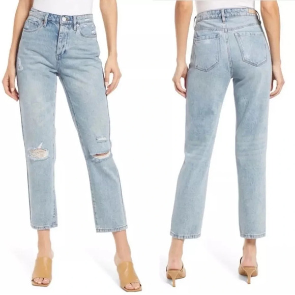 NWT BLANK NYC The Madison High Rise Crop Button Fly Denim Jeans Sz. 30 - Picture 1 of 3